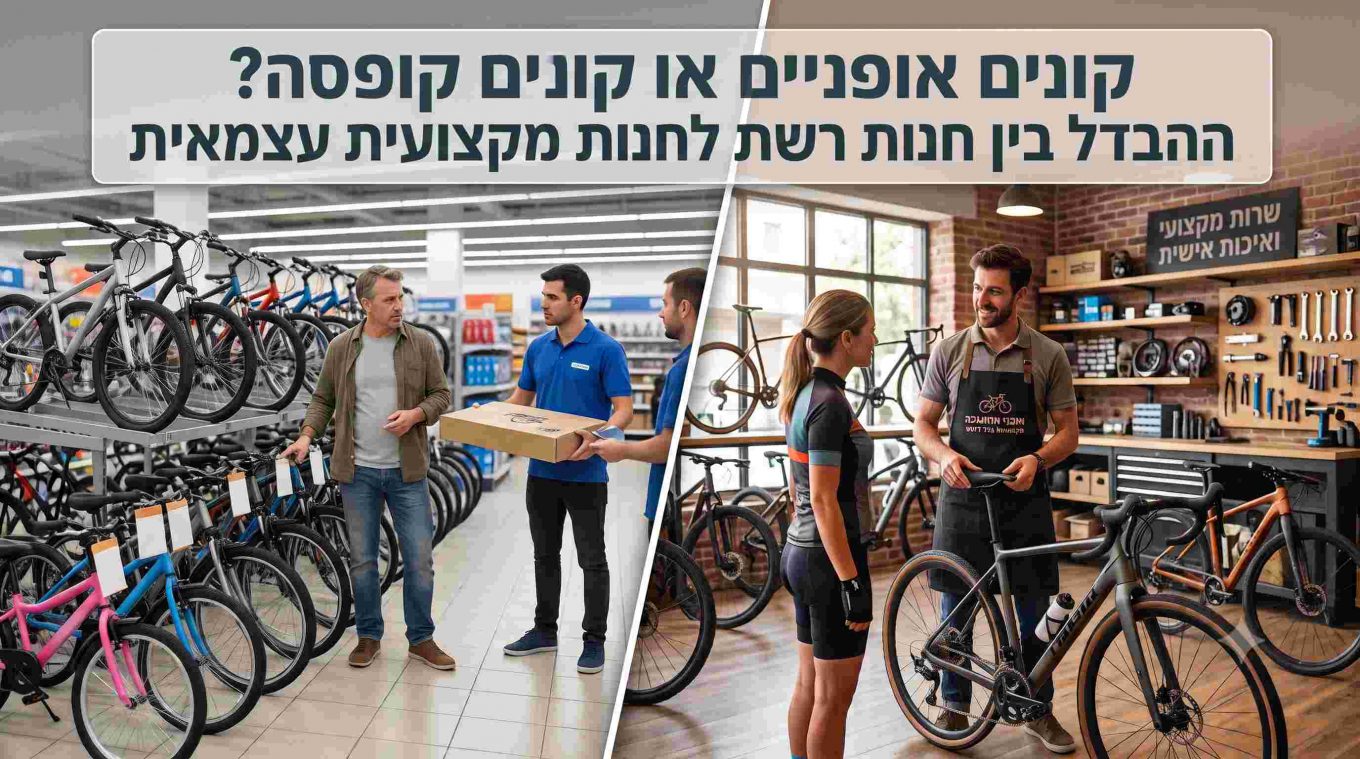 קונים אופניים או קונים קופסה? ההבדל בין חנות רשת לחנות מקצועית עצמאית